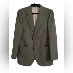 Tregos Western Wear Cattle Skull Pin Stripped Blazer